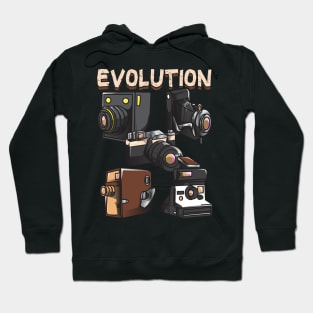 Vintage Evolution of the Camera Photography Hoodie